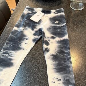 Nike Kids Leggings - Black and White Tie-Dye